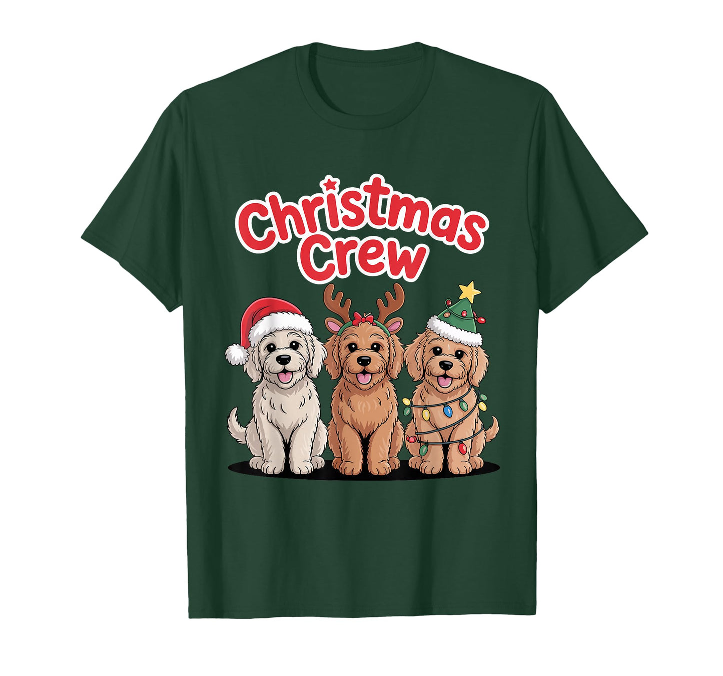 Christmas Crew Xmas Puppy Dog Funny Christmas Goldendoodle T-Shirt