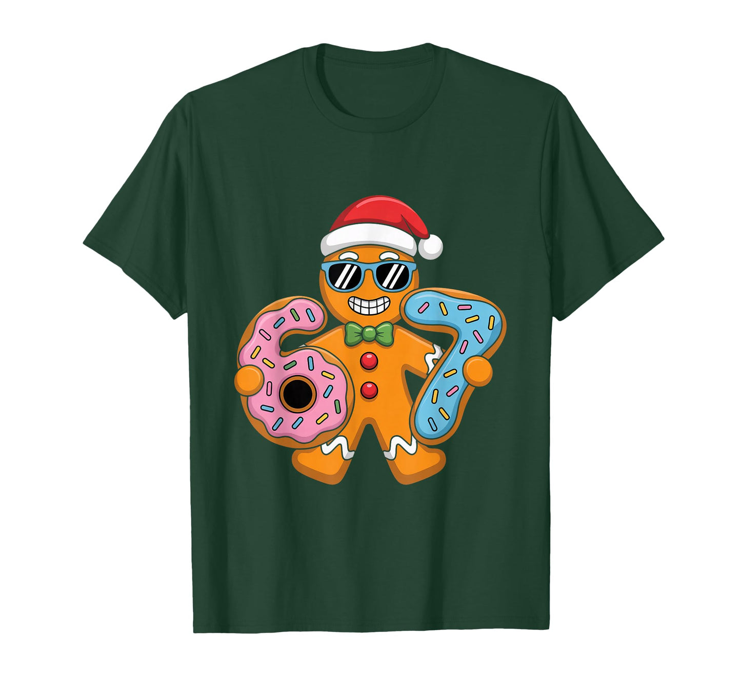 Gingerbread Six Seven 67 Christmas Meme Drip T-Shirt