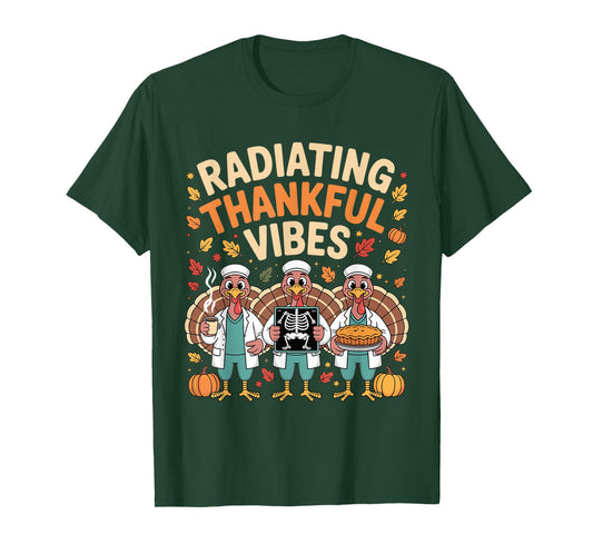 Thanksgiving Radiating Thankful Vibes X-ray Radiology Tech T-Shirt