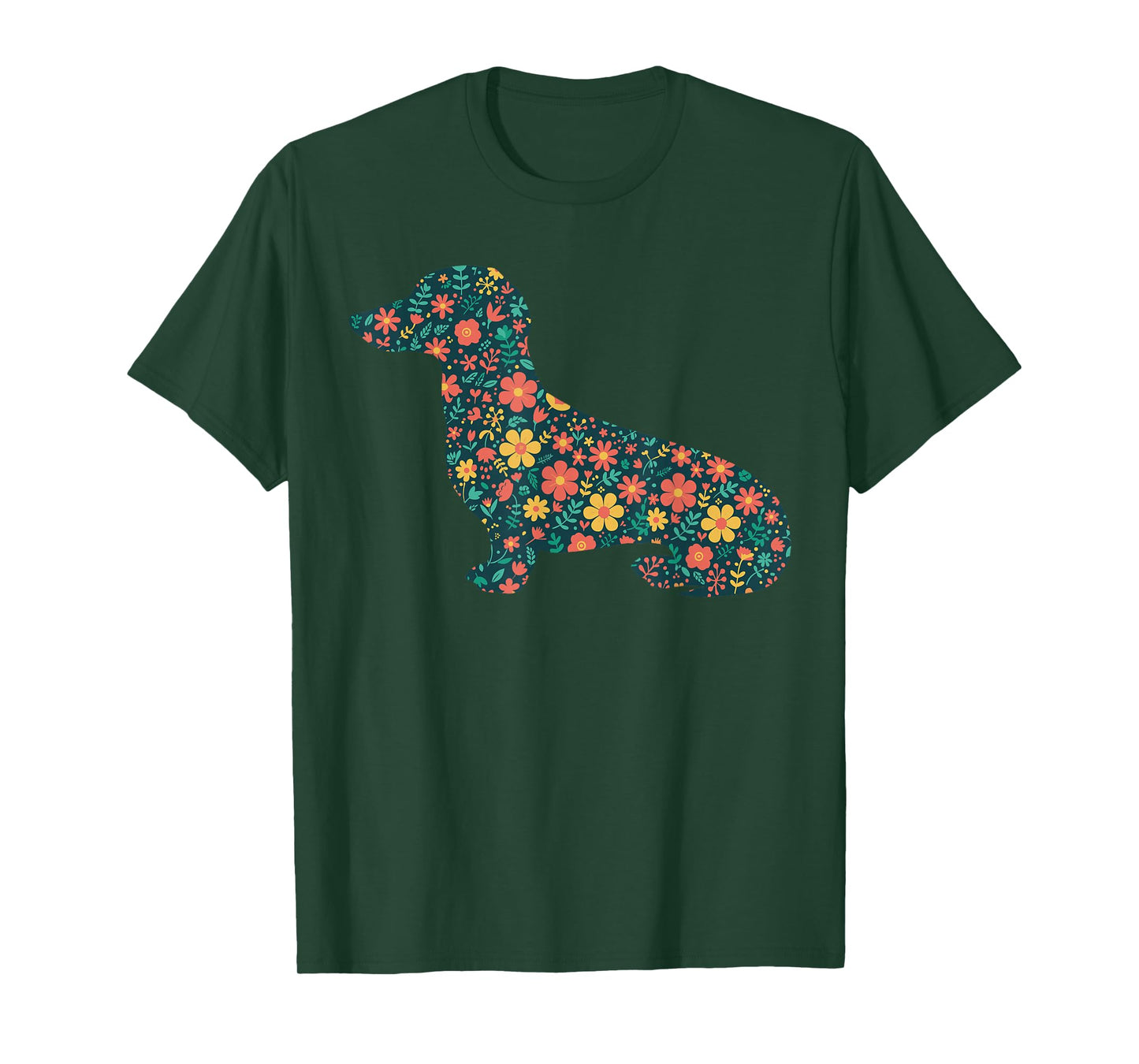 Vintage Floral Dachshund Shirt Women, Cute Dog Mom T-Shirt