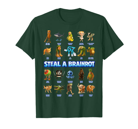 Funny Steal A Brainrot Italian Meme Gifts for Boys Girl Kids T-Shirt