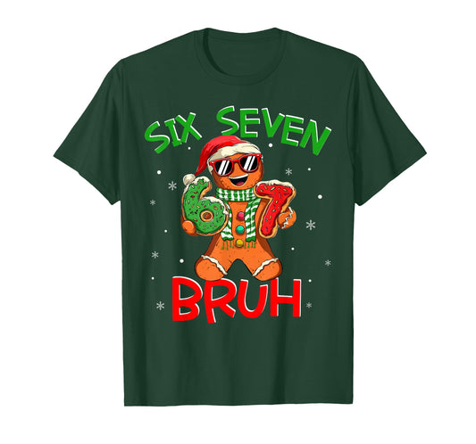 67 Christmas 6 7 Meme Gingerbread Man Xmas Pajamas Holiday T-Shirt