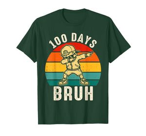 100 Days Bruh Dabbing Boys Funny 100th Day of School Kids T-Shirt