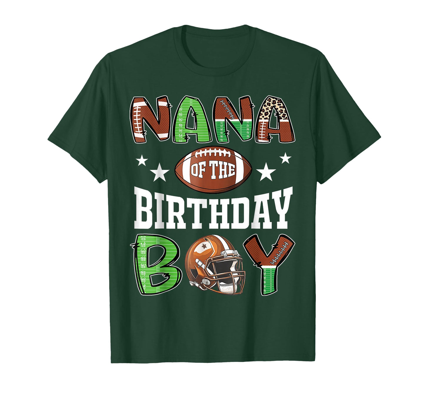 Nana of The Birthday Boy Football Player Family Matching T-Shirt