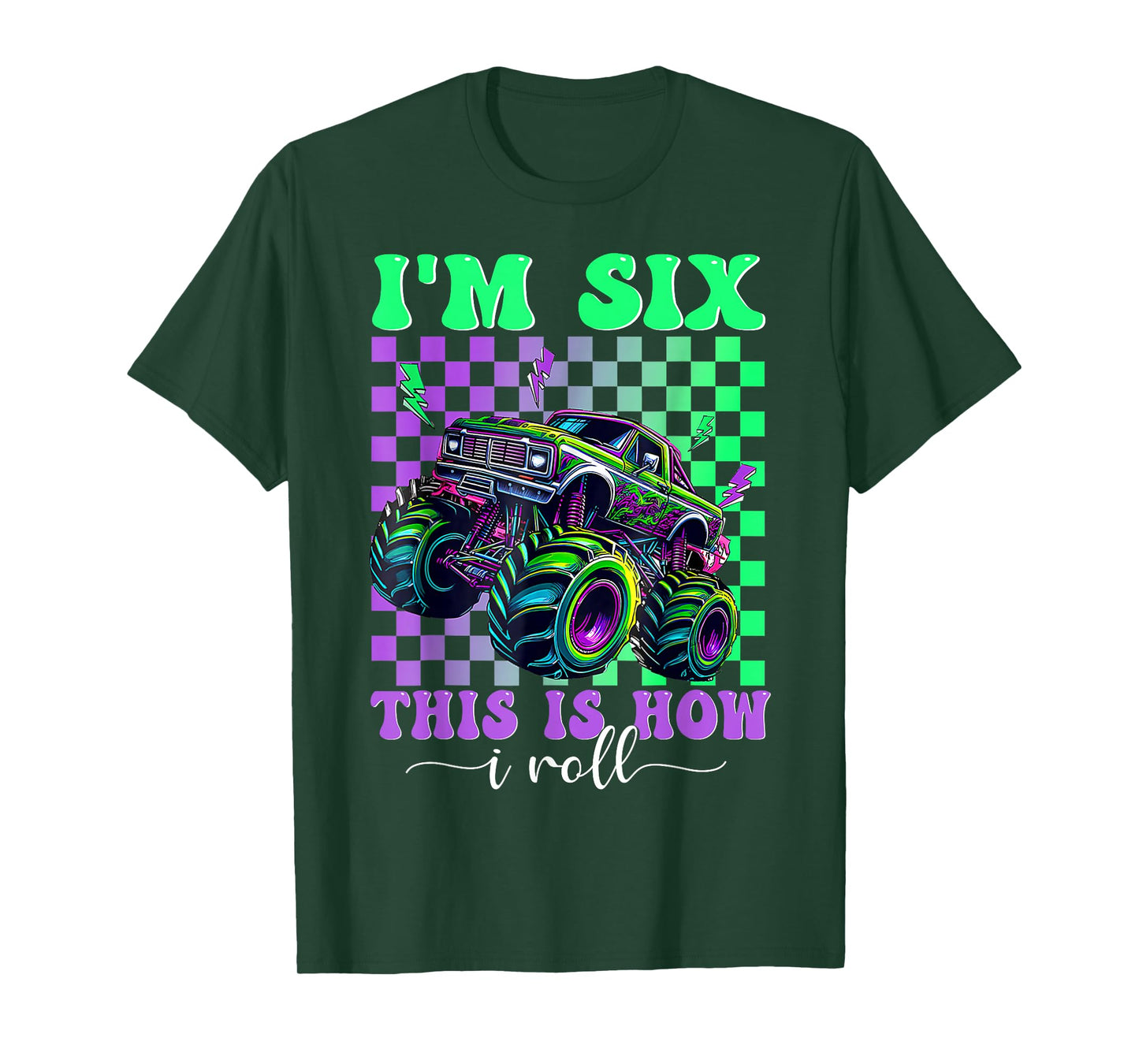 Kids 6th Birthday Boy Monster Truck 6 Year Old Bday Party T-Shirt