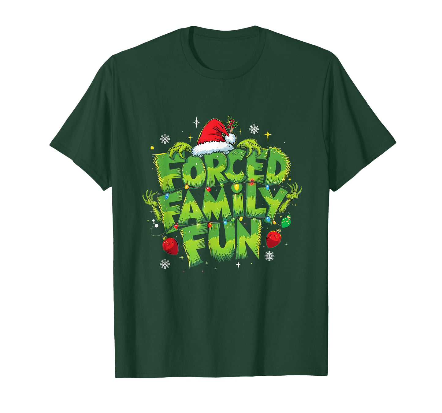 Forced Family Fun Funny Christmas Holiday Design T-Shirt