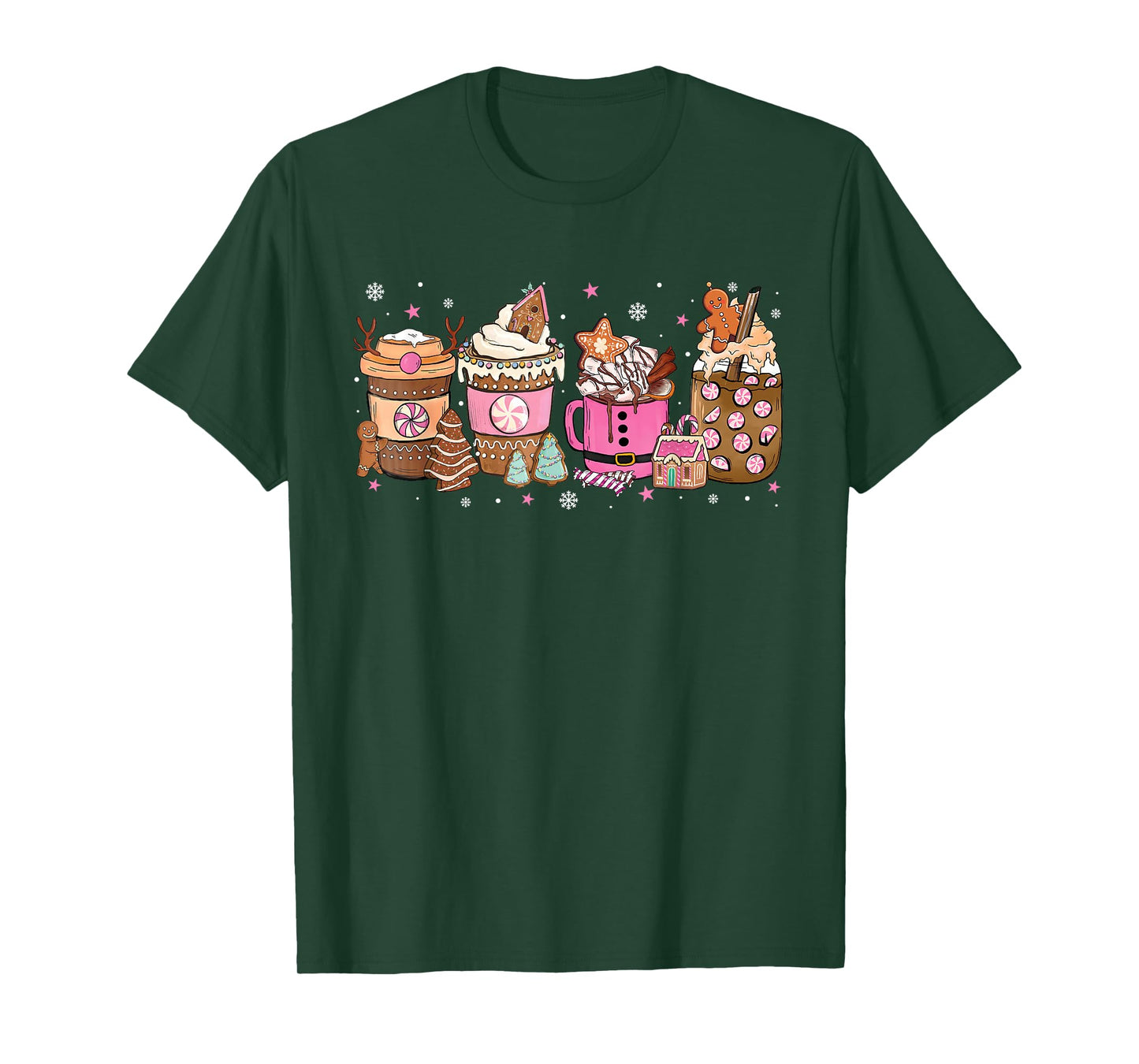 Gingerbread Christmas Latte Coffee Lover Xmas Holiday Women T-Shirt