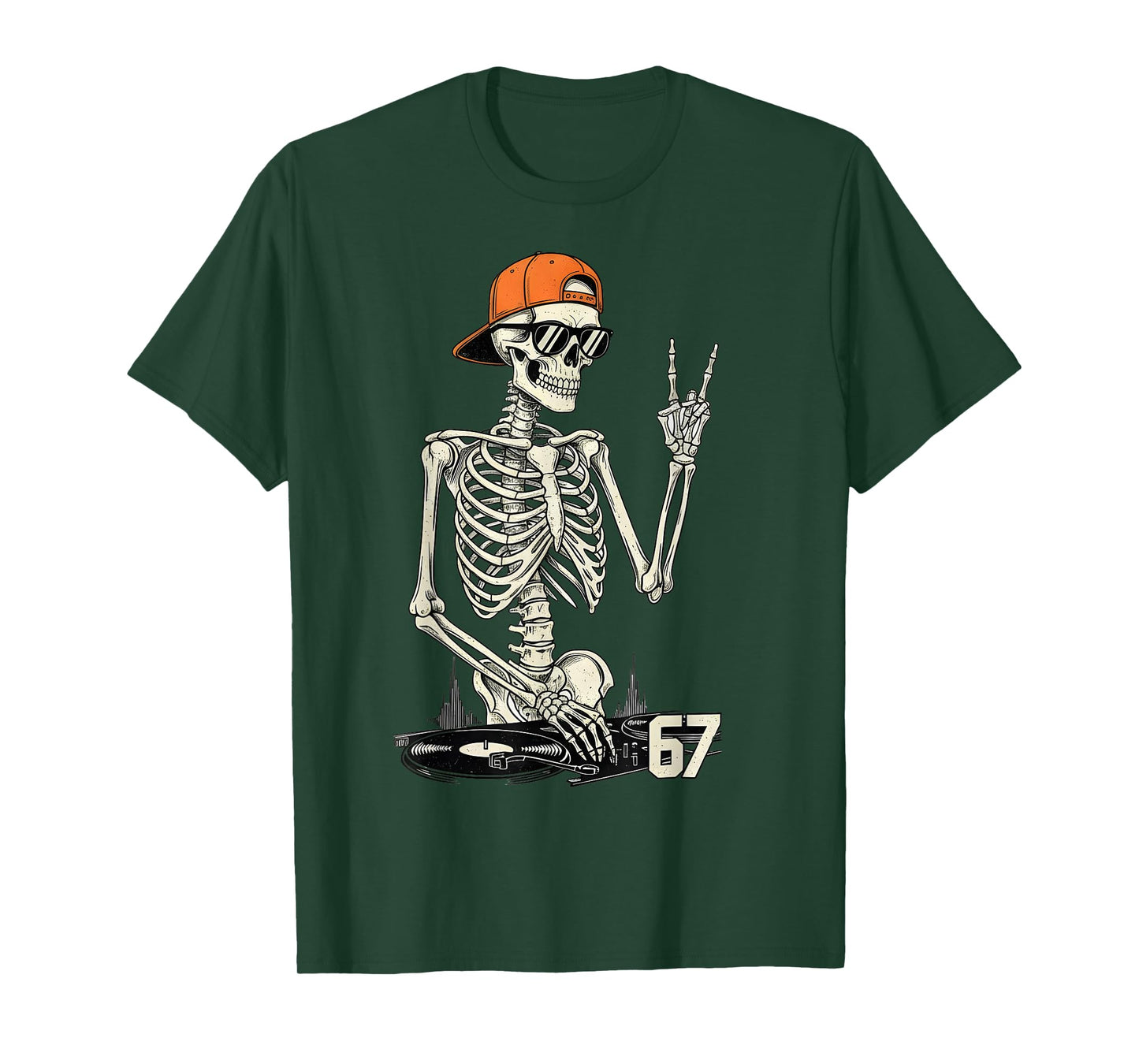 Rock On Skeleton 67 Shirt DJ Music Rocker Women Boys Kids T-Shirt