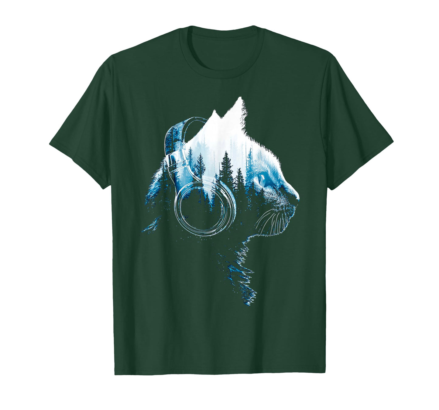 Cat Music Headphones T-Shirt