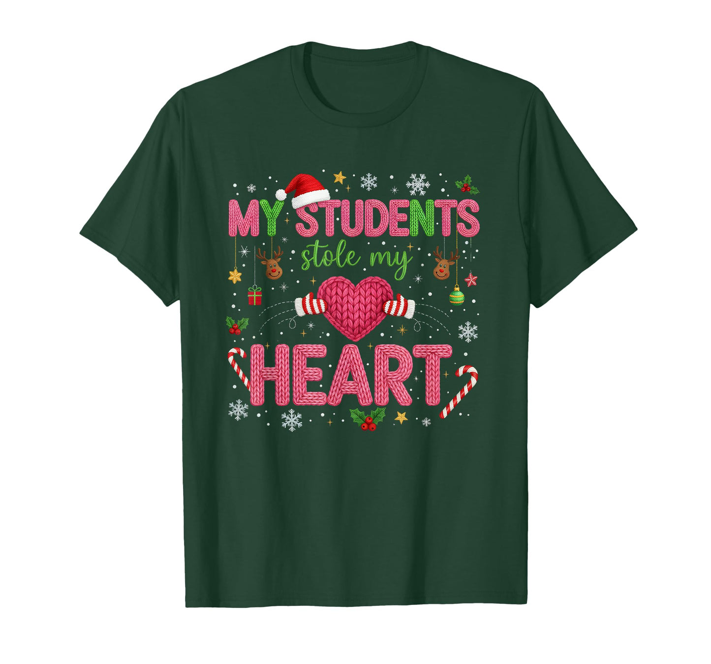 Funny Teacher Xmas My Students Stole My Heart Christmas T-Shirt