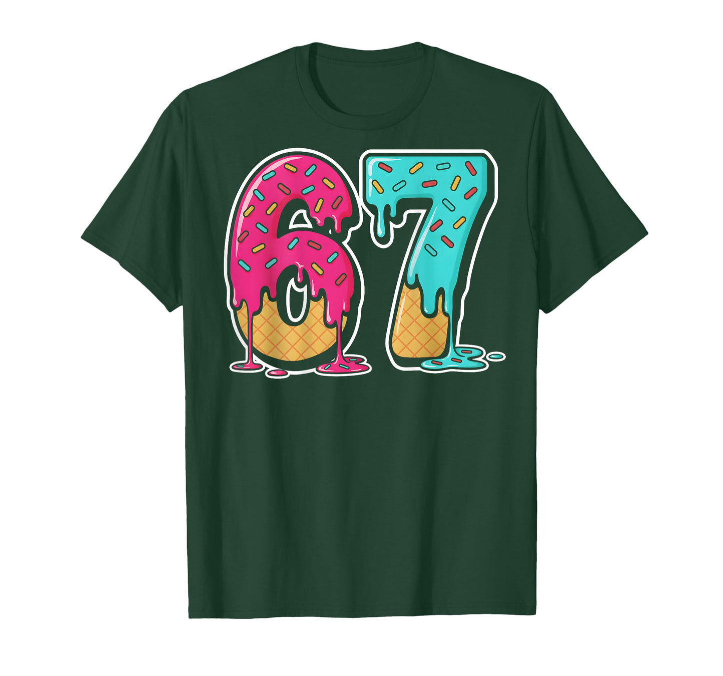 67 Ice Cream Drip Gen Alpha Slang Six Seven (On Back) T-Shirt