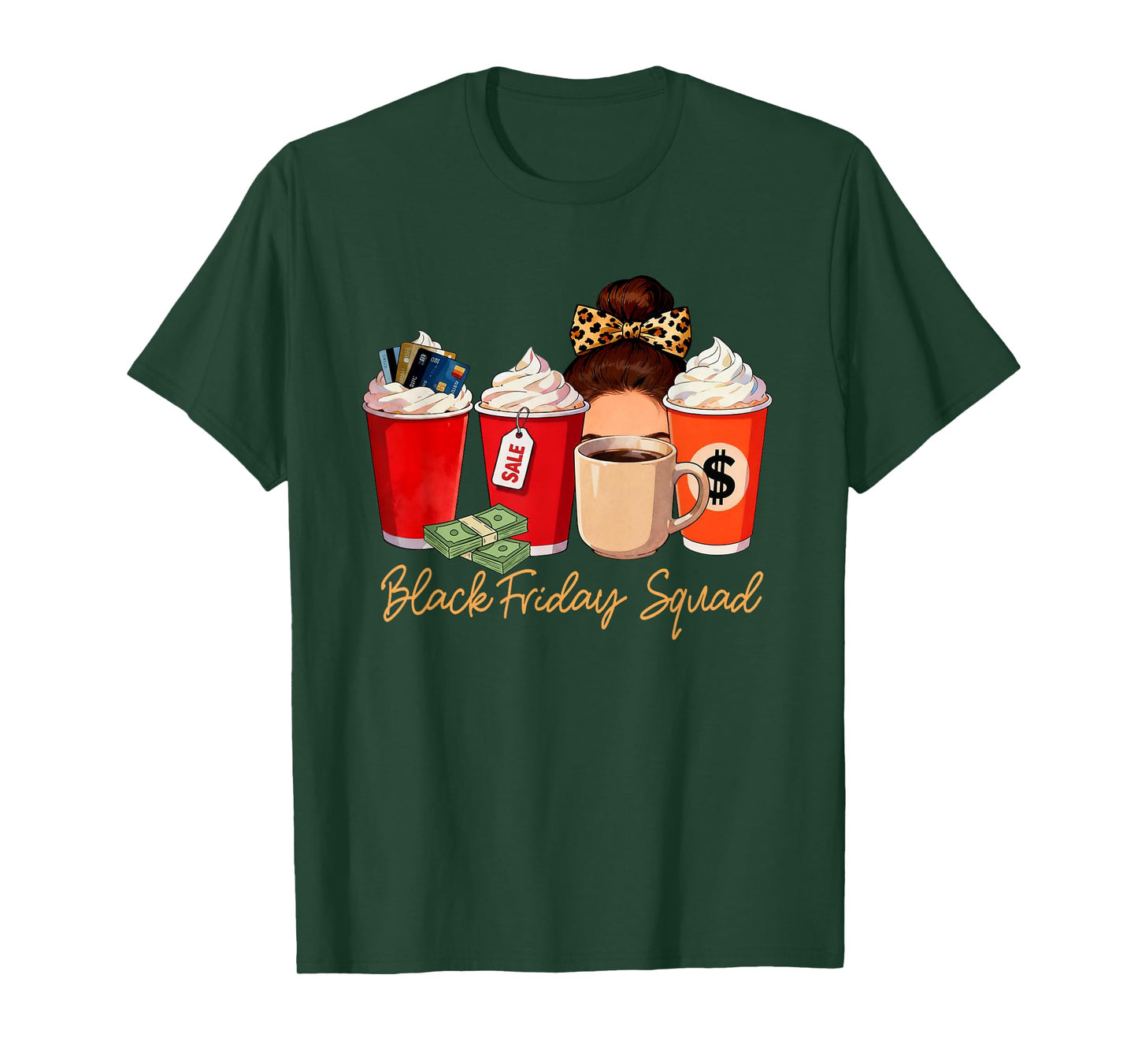 Black Shopping Friday Squad Coffee Cups Coffee Lover T-Shirt