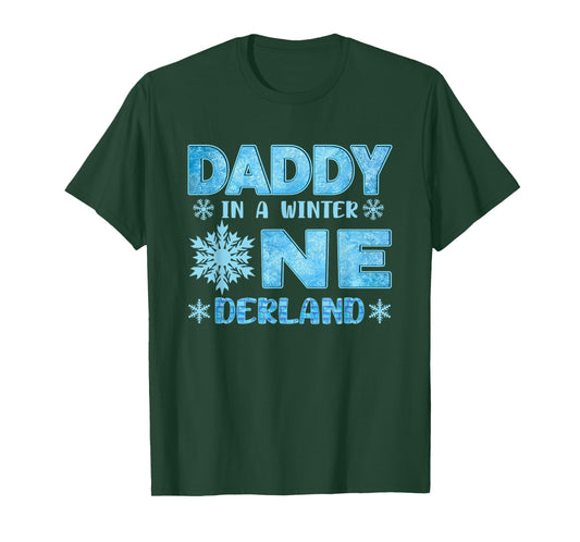 Daddy in A Winter Onederland Bday Girl Sweet Snowflake T-Shirt