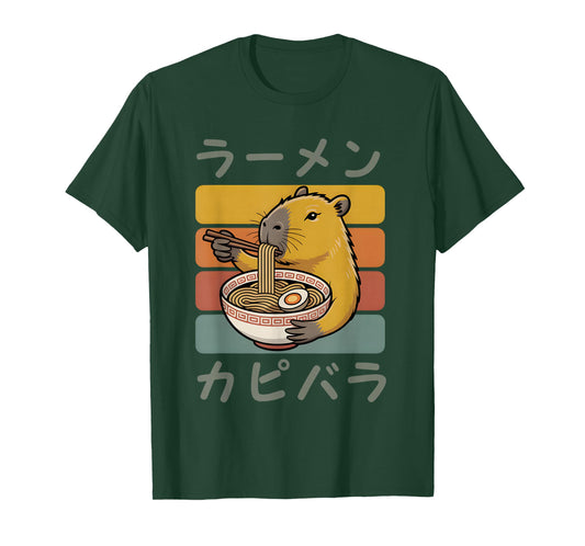 Capybara Anime Graphic Ramen Kawaii Japanese Vintage Capy T-Shirt