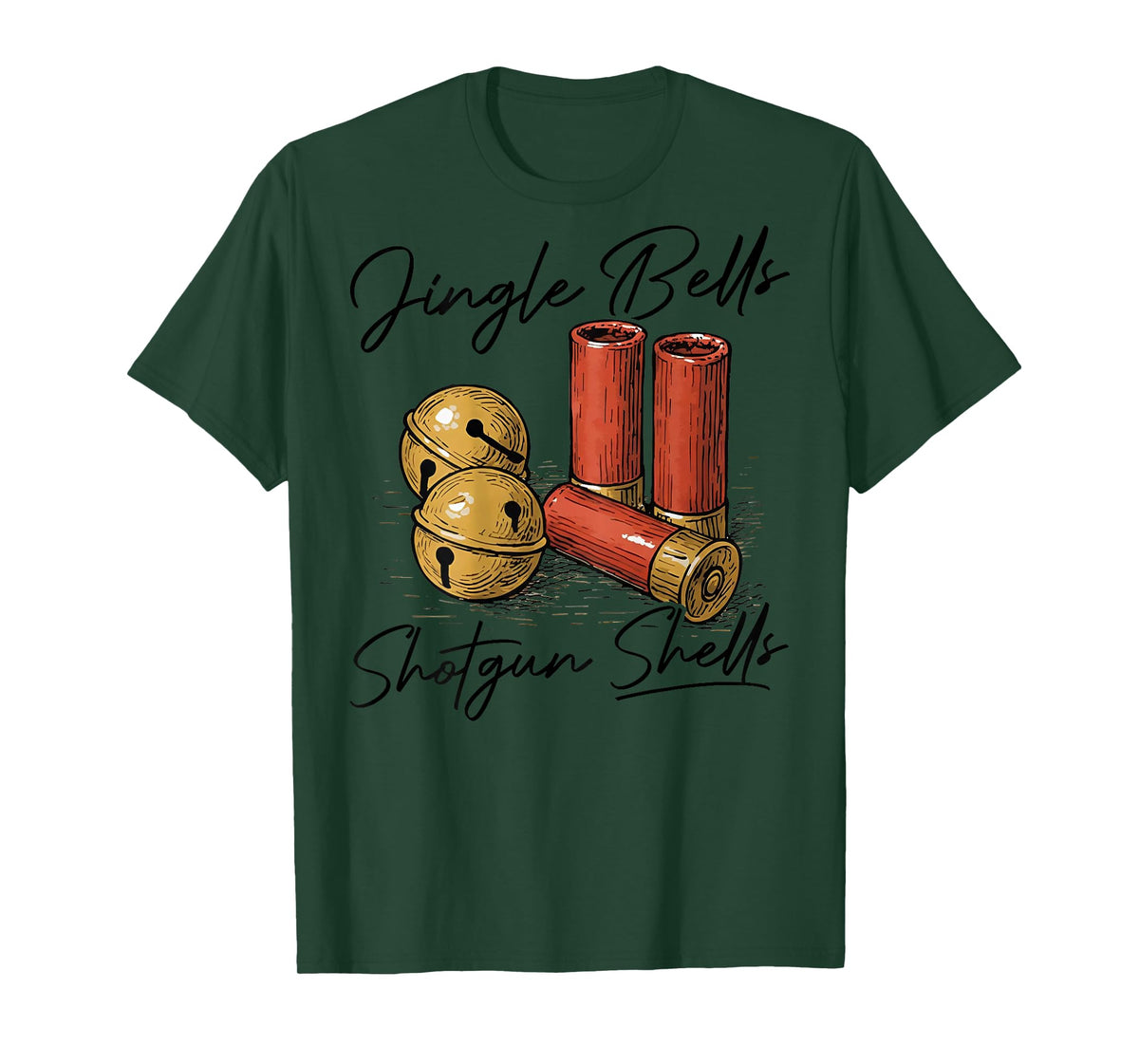 Jingle Bells Shotgun Shells (on Back) T-Shirt