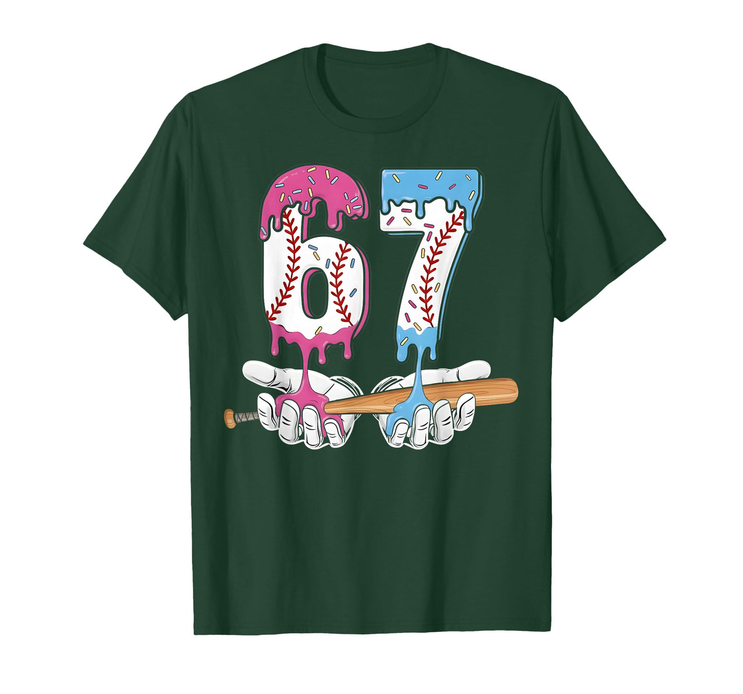 Baseball 67 Ice Cream Drip Six Seven Boys Funny Meme T-Shirt