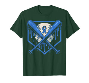 Baseball Drip Ice Cream Diabetes Awareness Ribbon Boys Girls T-Shirt