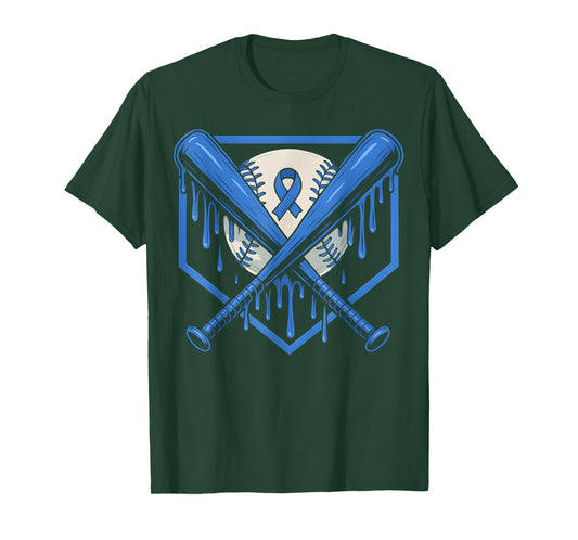 Baseball Drip Ice Cream Diabetes Awareness Ribbon Boys Girls T-Shirt