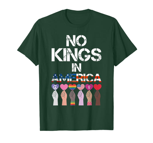 No Kings in America - No Kings Political Protest Men Women T-Shirt