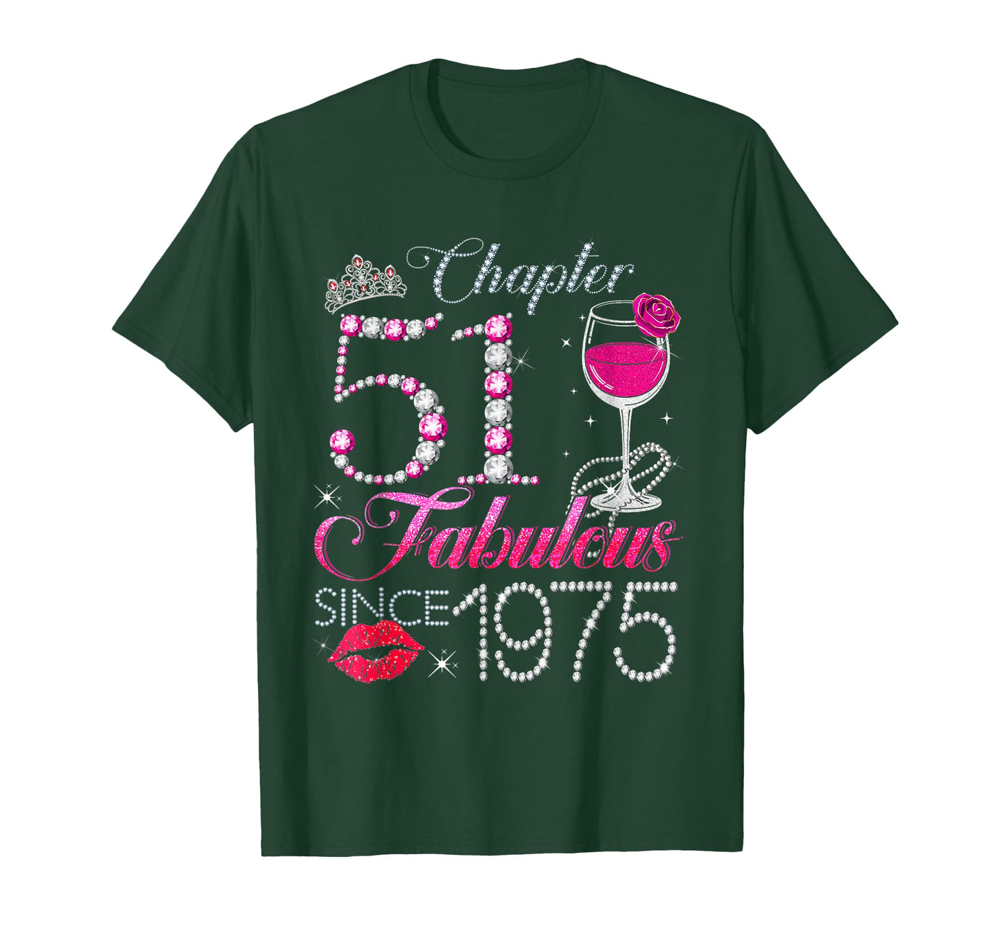 Chapter 51 Fabulous Since 1975 51st Birthday Queen Diamond T-Shirt