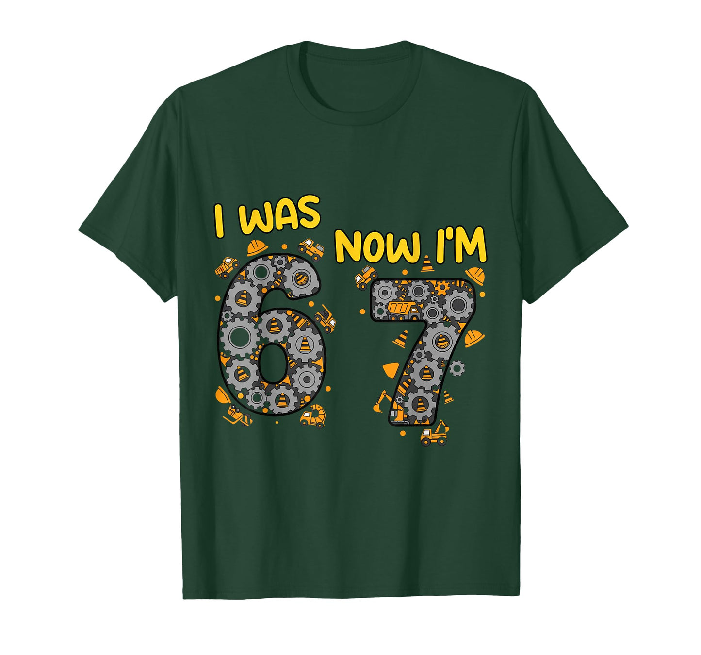 7 Year Old Birthday Trucks 6 Now I'm 7 67 Funny for Kids T-Shirt