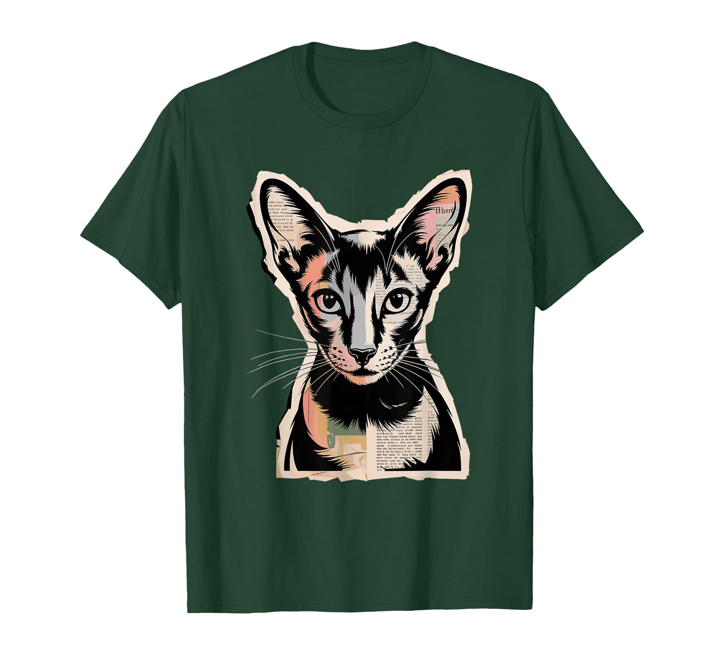 Newspaper Art Oriental Shorthair T-Shirt