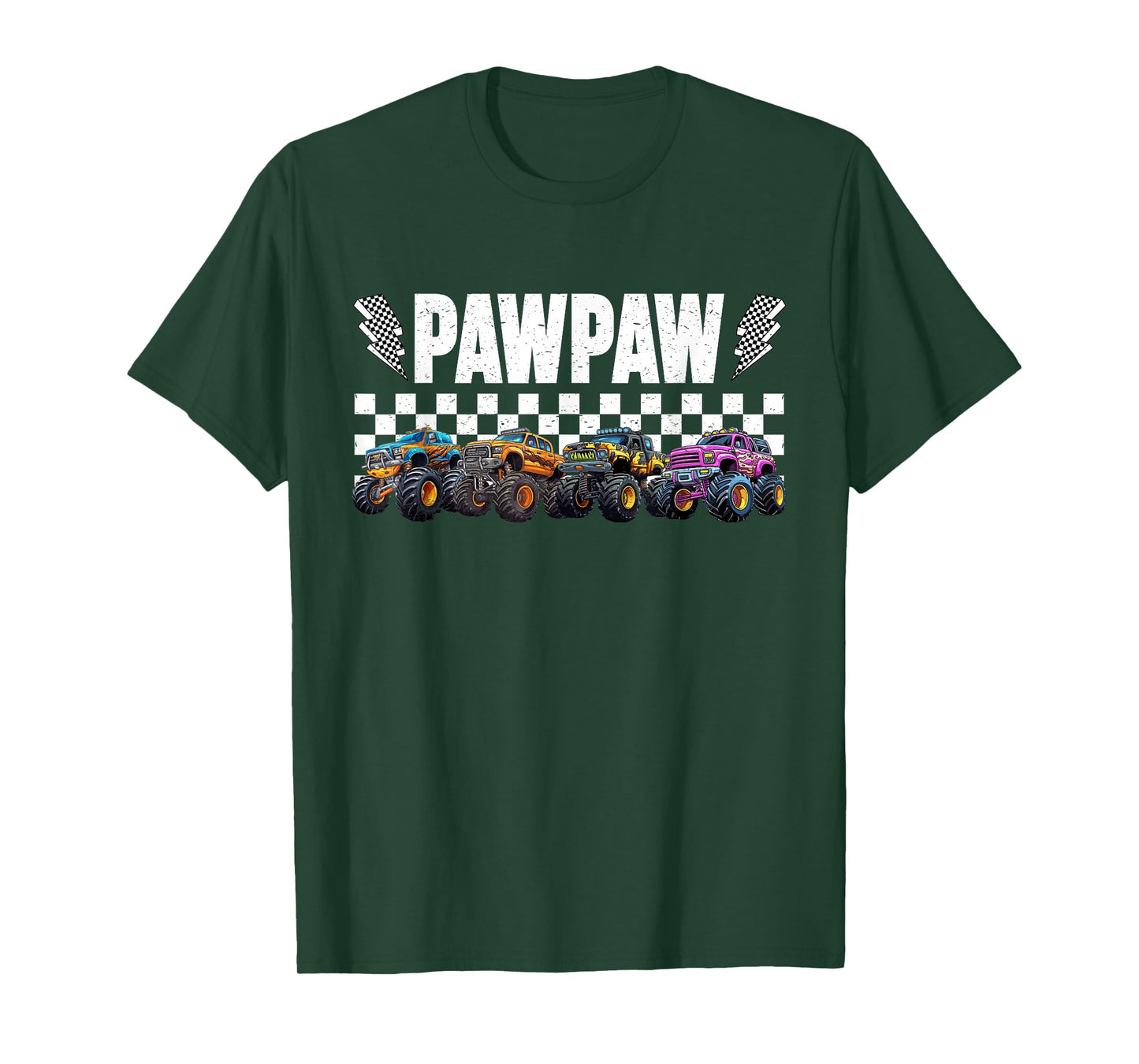 Pawpaw Retro Monster Truck Family Crew Birthday Matching T-Shirt