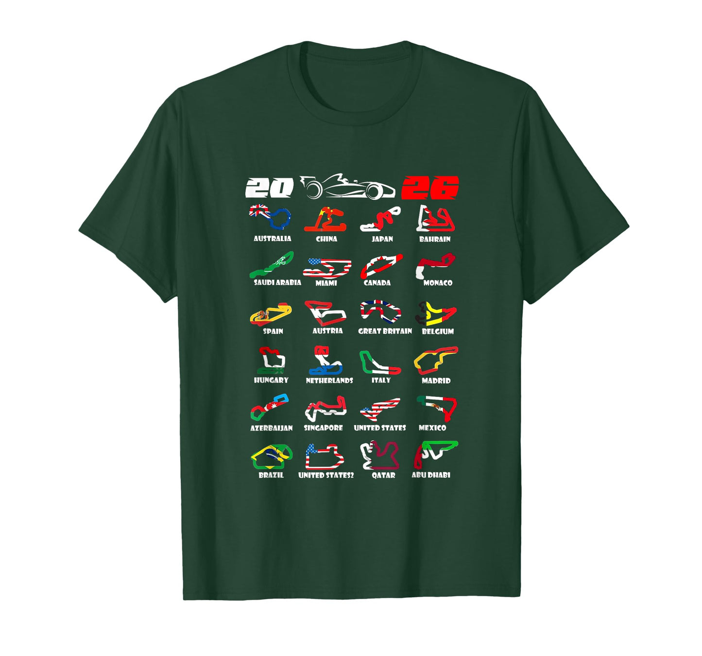 Race Car Enthusiast Motorsport Racing Fan World Flags T-Shirt