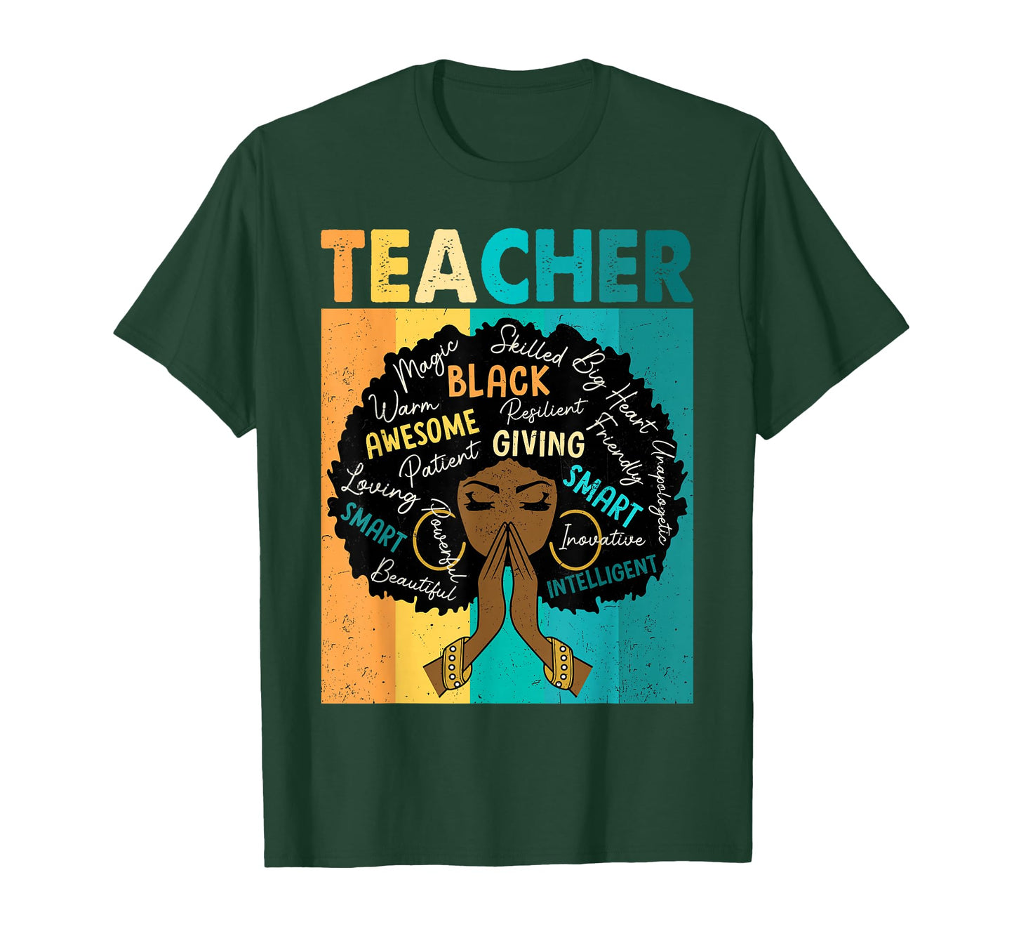 Black Teacher Magic Black History Month Afro Hair Melanin T-Shirt