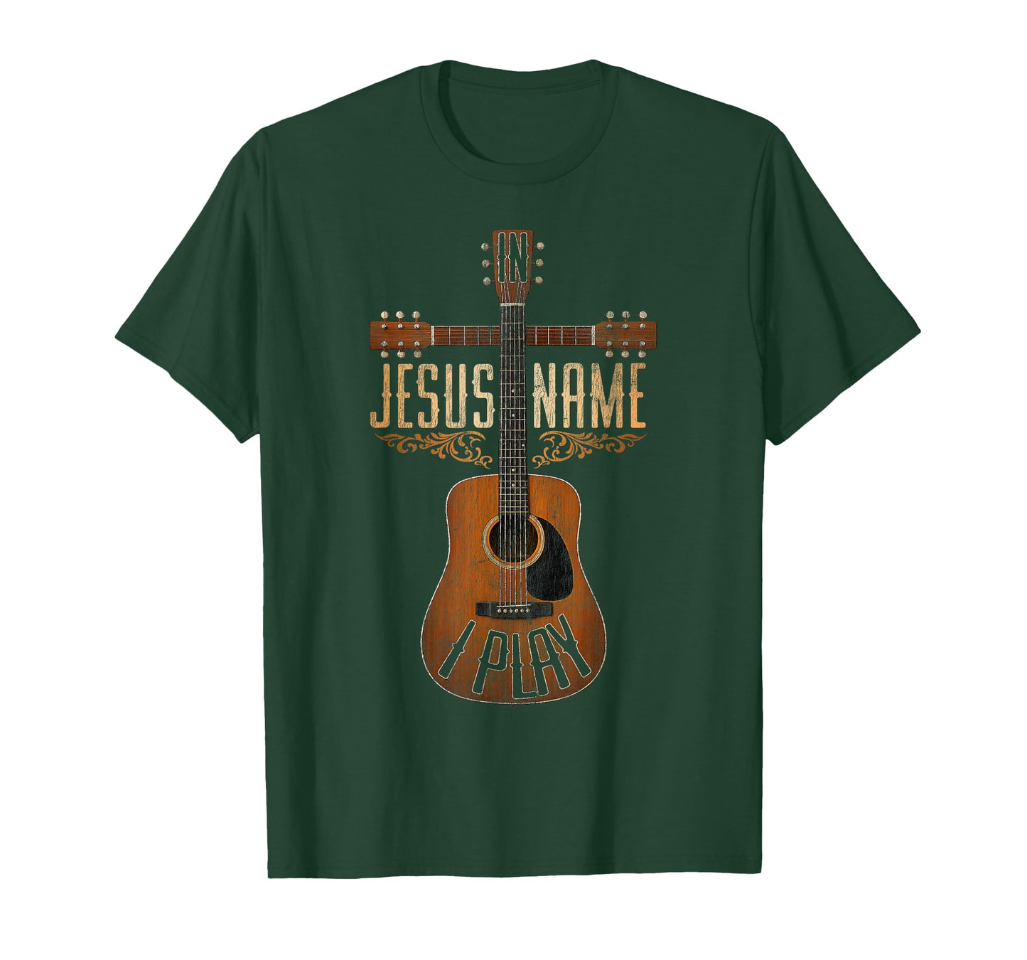 in Jesus Name I Play Christian Guitar Faith T-Shirt