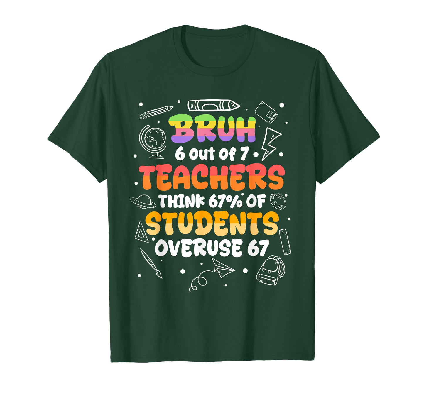 Bruh 6 Out of 7 Students, Funny Teacher Sayings, 6 7 Apparel T-Shirt