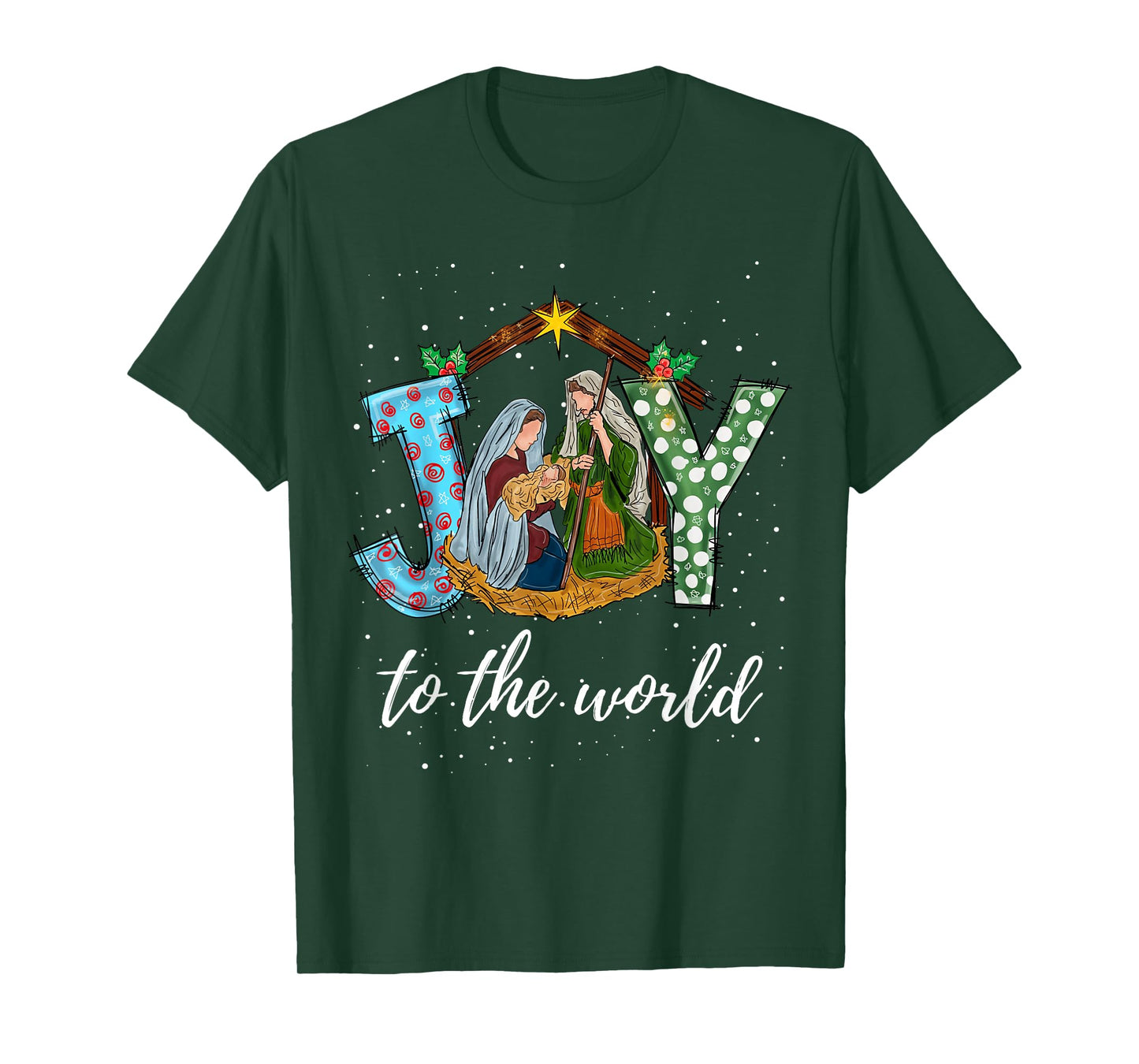 Joy to The World Baby Jesus Christmas Christian Nativity T-Shirt