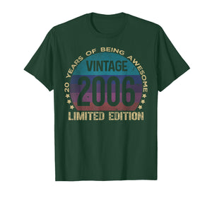 20 Year Old Gifts Vintage 2006 Limited Edition 20th Birthday T-Shirt