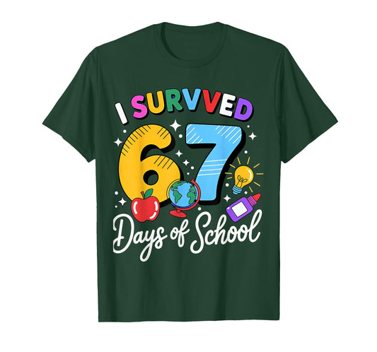 I Survived 67 Days of School Meme Teacher Student T-Shirt
