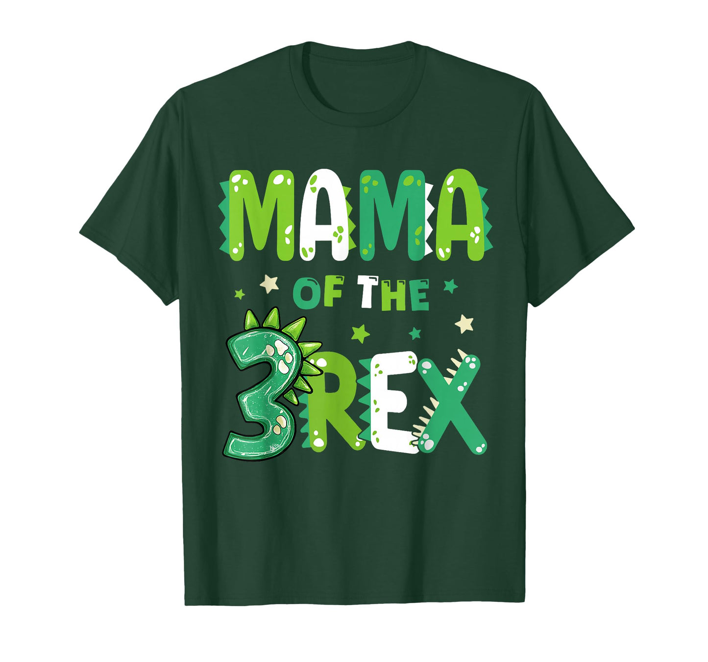 Mama of The Three Rex Birthday Dinosaur Family Matching T-Shirt