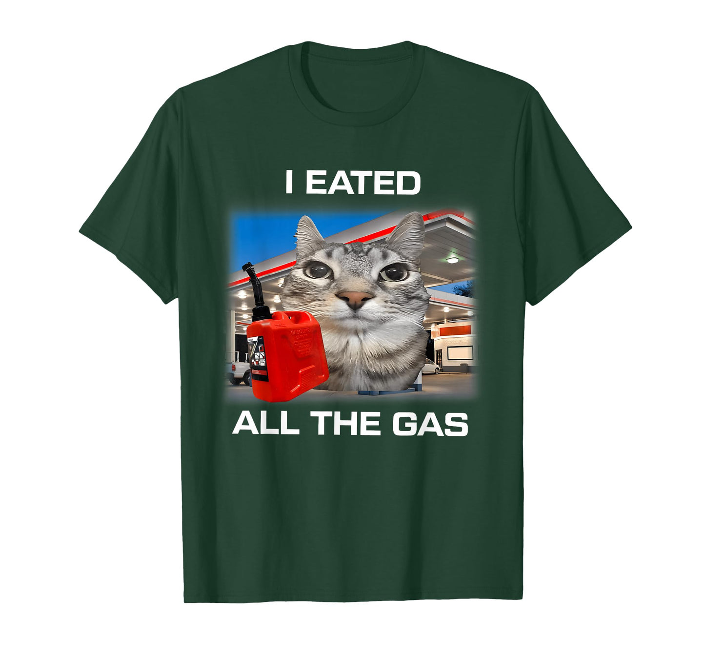I Eated All The Gas Funny Silly Staring Cat Meme Gen Z Humor T-Shirt
