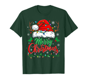 Merry Christmas Lights Red Santa Hat Xmas Family Men Women T-Shirt