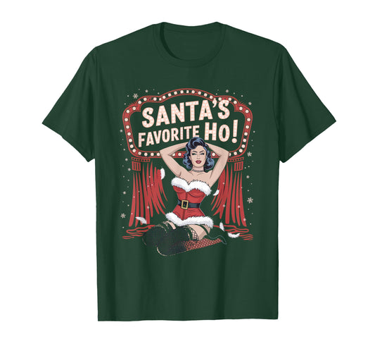 Santa's Favorite Ho Tshirt Funny Christmas Naughty Pajama T-Shirt