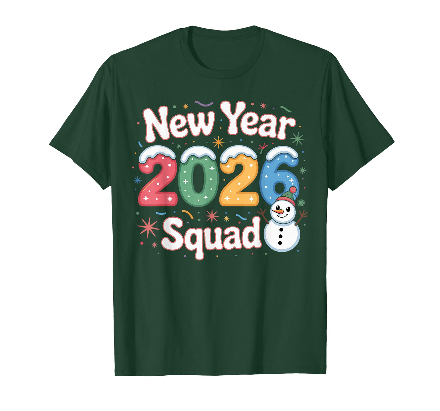 New Year 2026 Squad Funny Snowman Holiday Celebration Gift T-Shirt