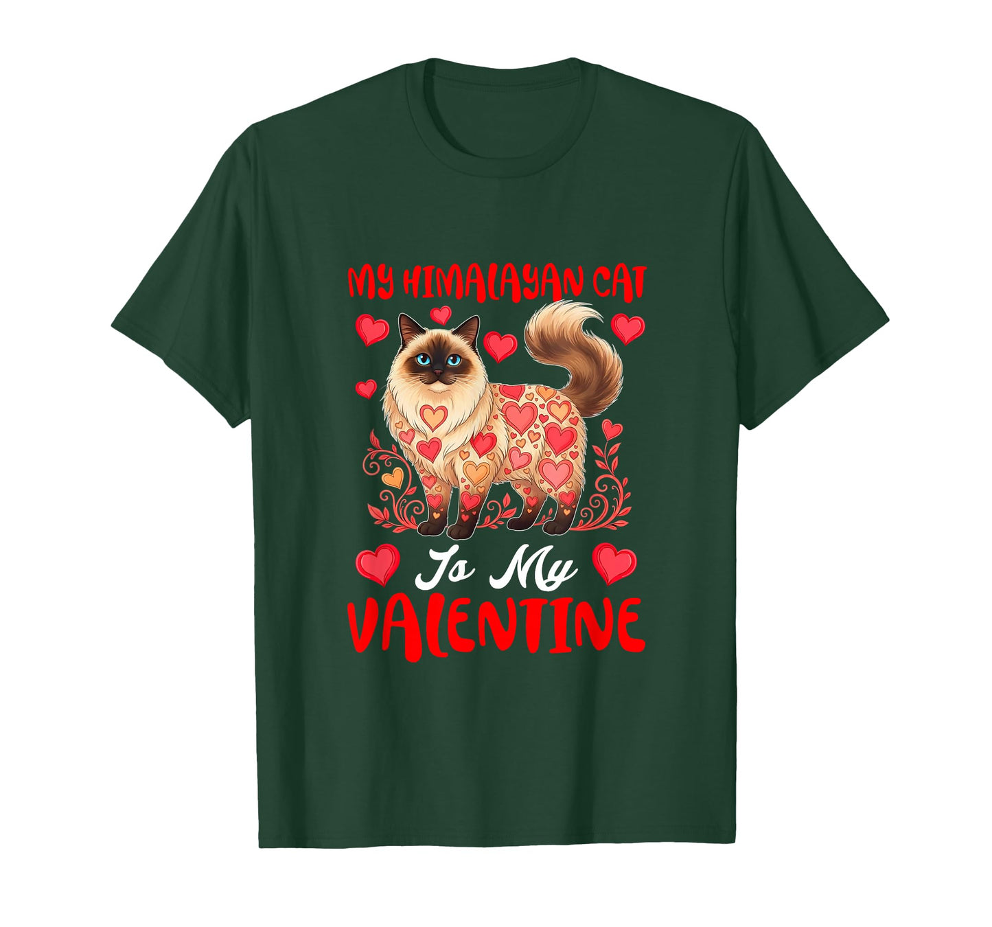 My Himalayan Cat is My Valentine Matching Dog Owner Kids T-Shirt