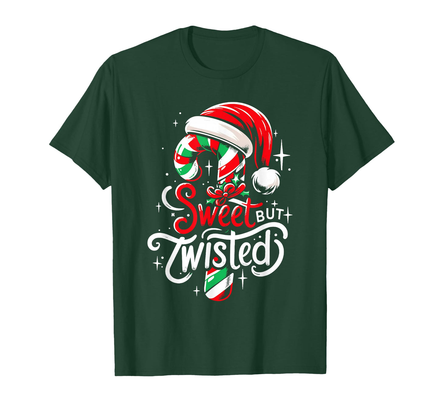 Sweet But Twisted Funny Christmas Candy Cane Xmas Holiday T-Shirt