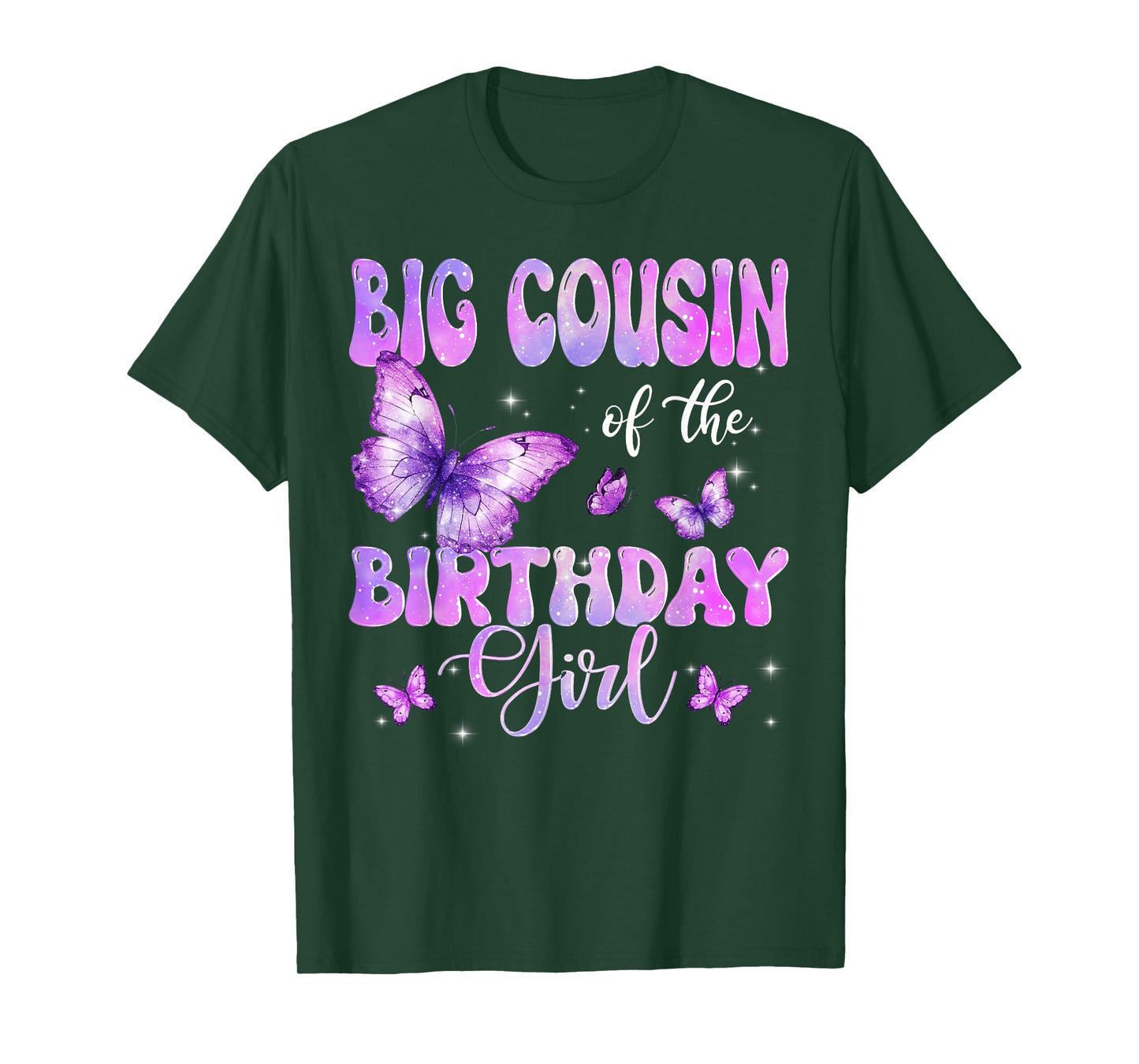 Big Cousin of The Birthday Girl Butterfly Family Matching T-Shirt