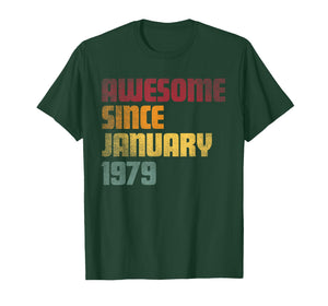 Awesome Since January 1979 47th Birthday - Vintage T-Shirt