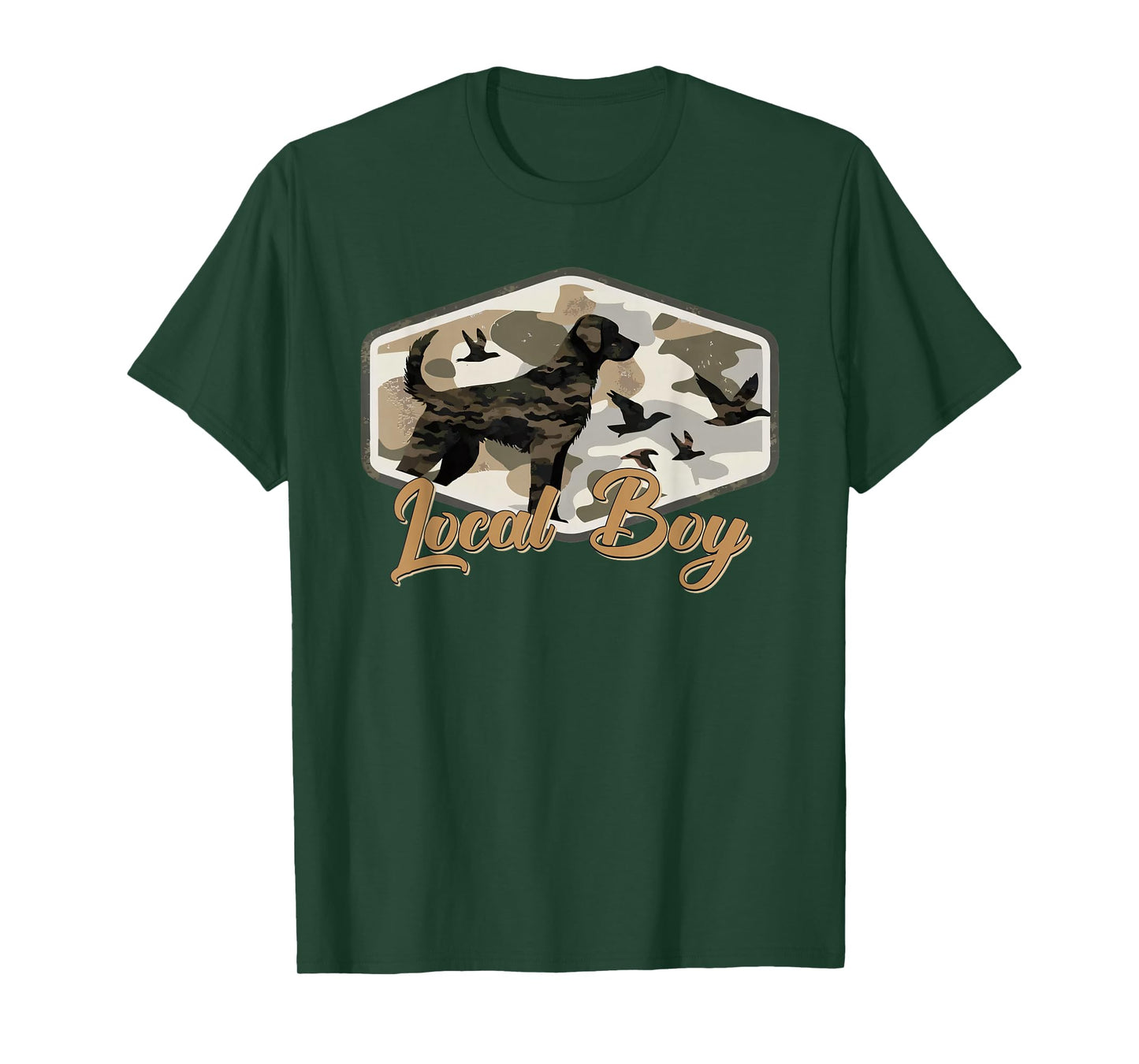 Black Lab Dog Local Southern Boy Camo Duck Hunting Youth Men T-Shirt