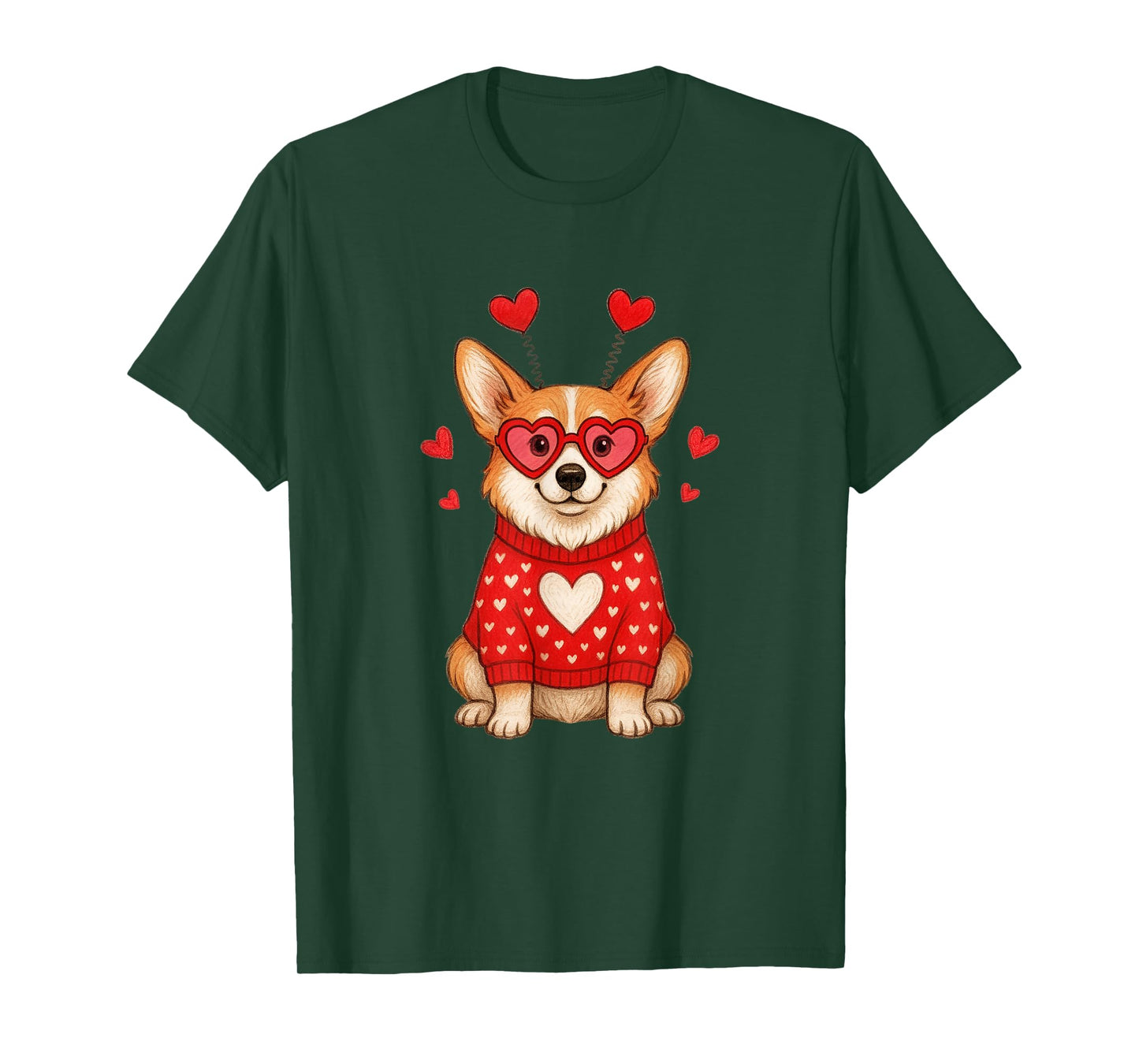 Cute Valentine Dog for Love Couples: Corgi T-Shirt