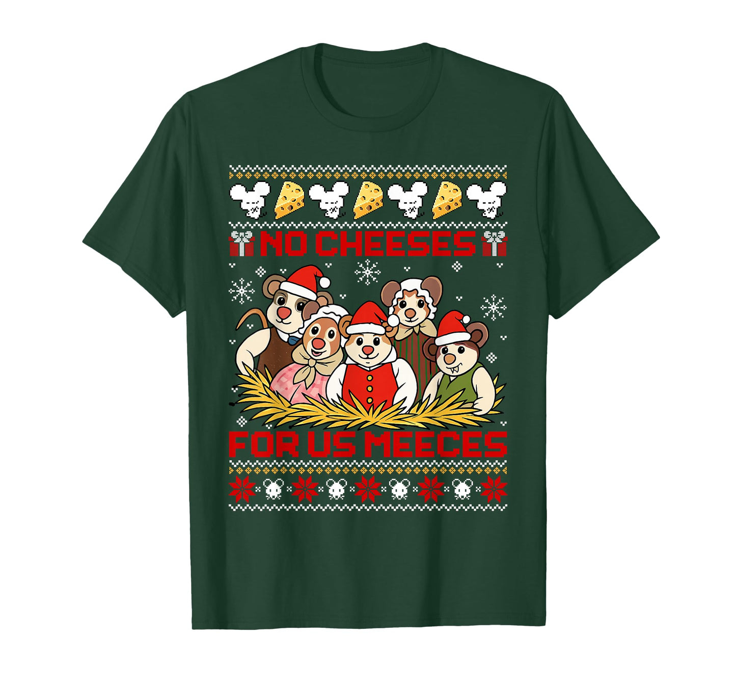 No Cheeses for Us Meeces Vintage Christmas Ugly Sweater T-Shirt