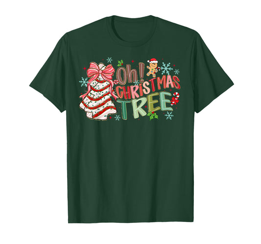 Oh Christmas Tree Cakes Debbie Becky Jen Cake Lovers Xmas T-Shirt