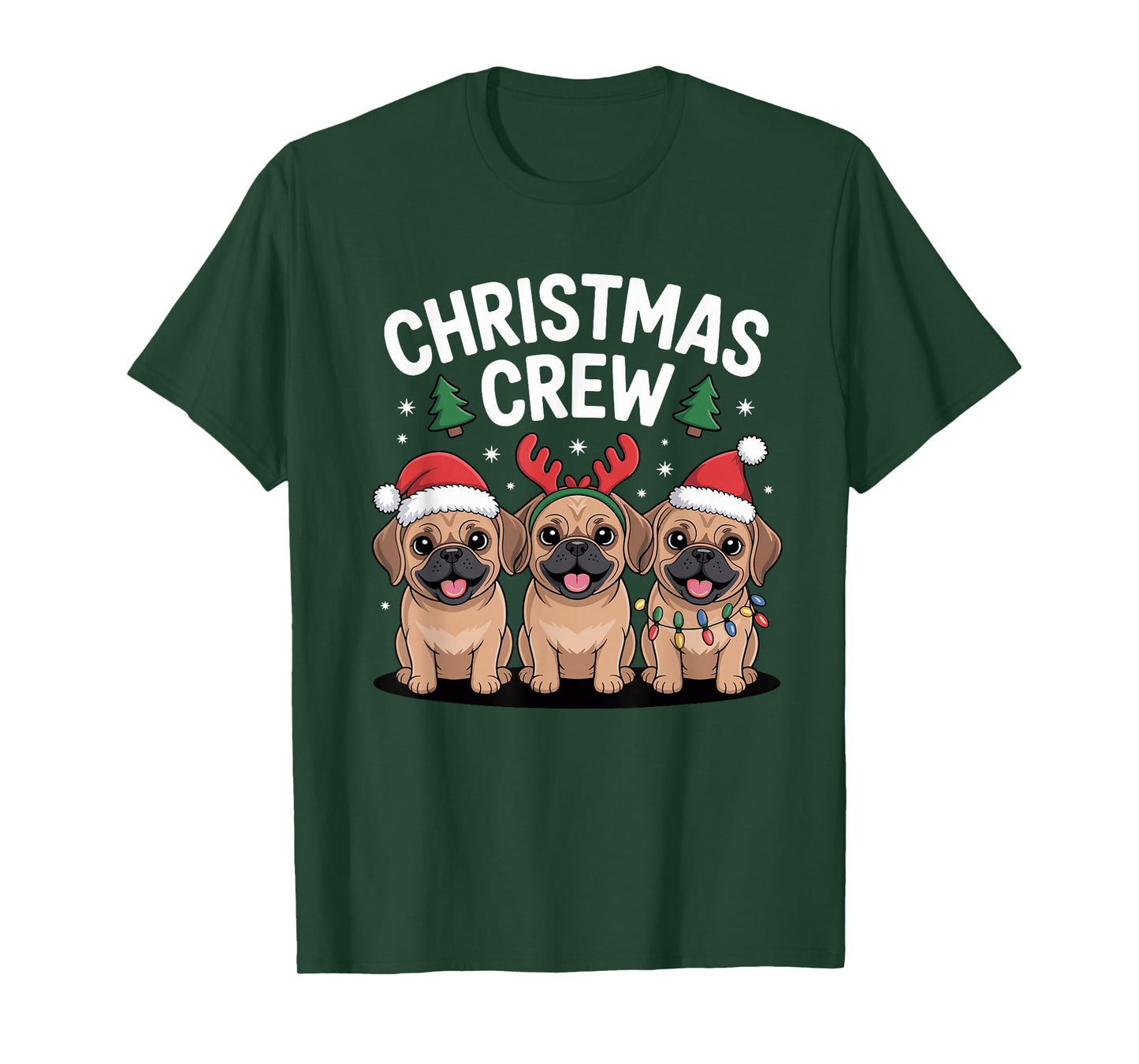 Christmas Crew Xmas Puppy Dog Breed Funny Christmas Puggle T-Shirt