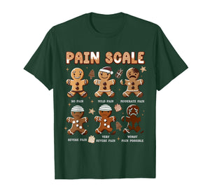 Funny Christmas Nurse Shirt Xmas Nurse Pain Scale Men Women T-Shirt