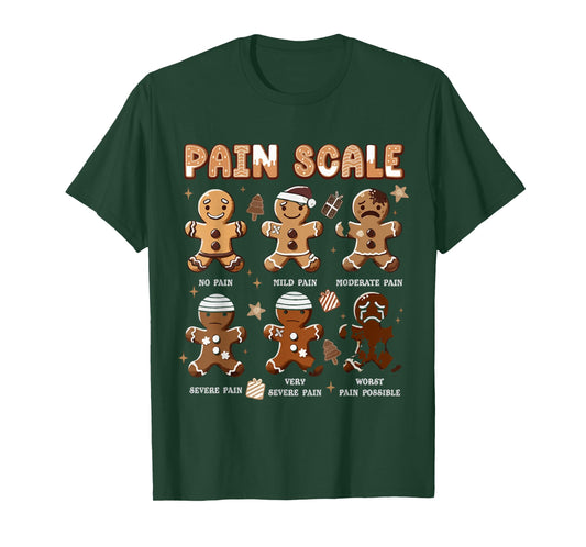 Funny Christmas Nurse Shirt Xmas Nurse Pain Scale Men Women T-Shirt